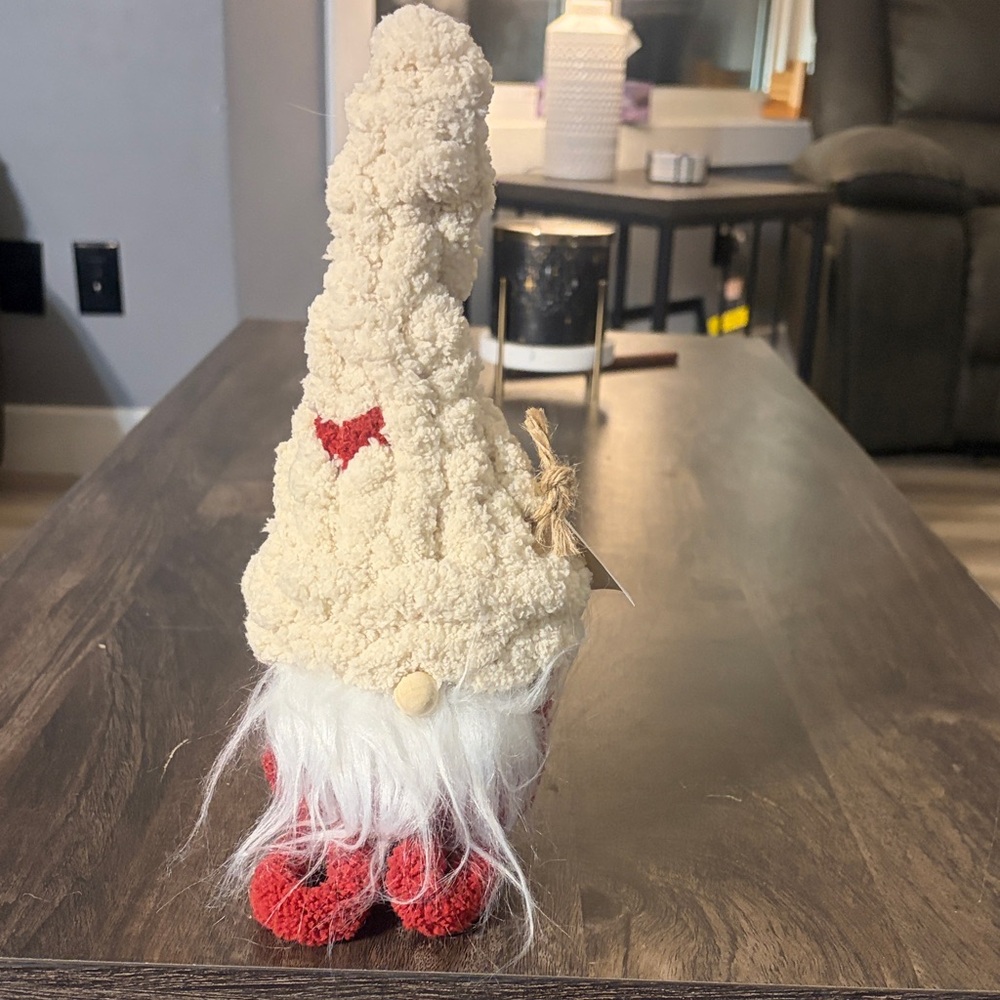 Cozy Cream and Red Gnome Plush